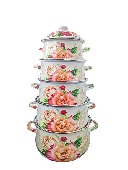 Set 5 oale emailate, 1.8l/3.3l/4l/5.3/6.4, Trandafiri