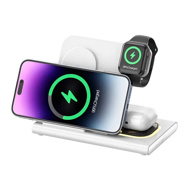 Incarcator wireless fast charger, Omega, A80, Alb