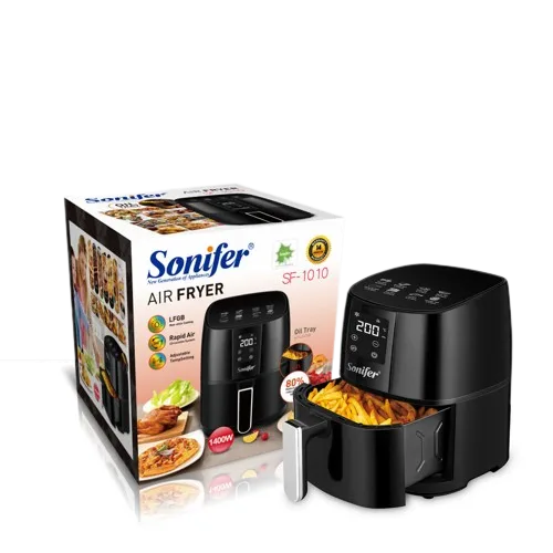 Friteuza cu aer cald Sonifer SF-1010, temperatura ajustabila pana la 200°C, capacitate 4.2 L, negru