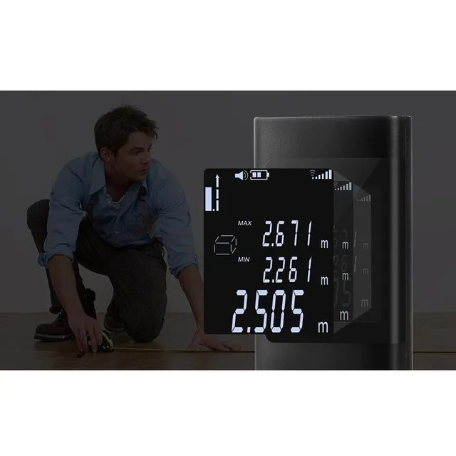 Telemetru, ruleta, Multimetru Mini Digital Smart OMEGA® de 40m, cu Laser, Portabil si cu USB pt Masurat Distanta