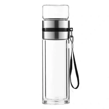 Sticla portabila termorezistenta pentru prepararea ceaiului, din INOX Alimentar, 450 ml