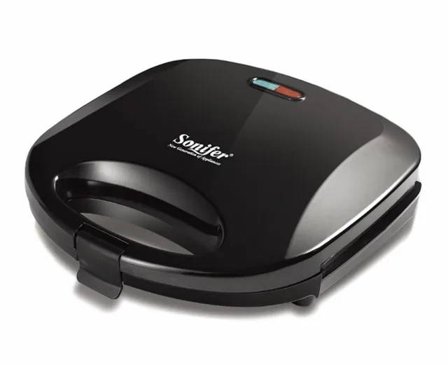 Sandwich maker Sonifer, 750w, placa antiaderenta, 2 compartimente, negru, 24x23x8 cm