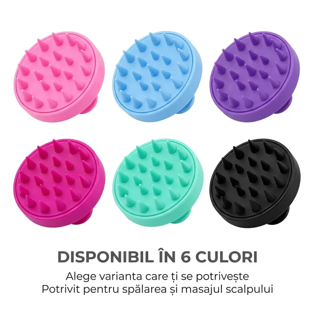 Perie pentru masaj scalp din silicon, pentru stimularea cresterii parului, curatare profunda a scalpului, multicilor