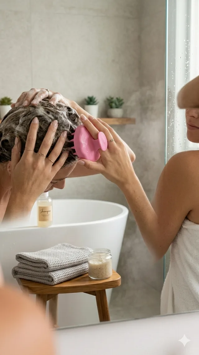 Perie pentru masaj scalp din silicon, pentru stimularea cresterii parului, curatare profunda a scalpului, multicilor