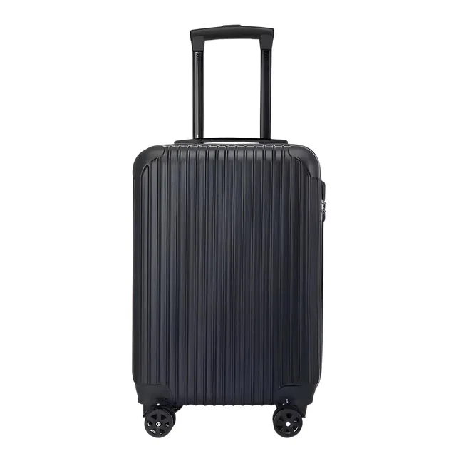 Troler voiaj, 4 roti duble 360 grade, inchidere cifru, ABS, Negru, 36x30x74cm