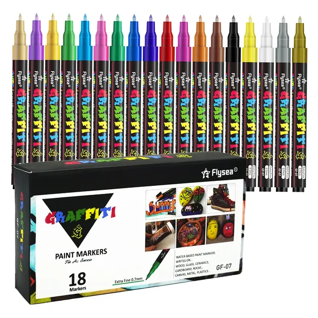 Set 18 markere, Flysea, GF-07, 0.7mm, multicolor