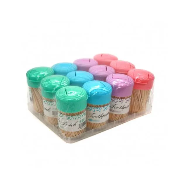 Scobitori bambus, 200 buc, 12buc/set, 4 culori