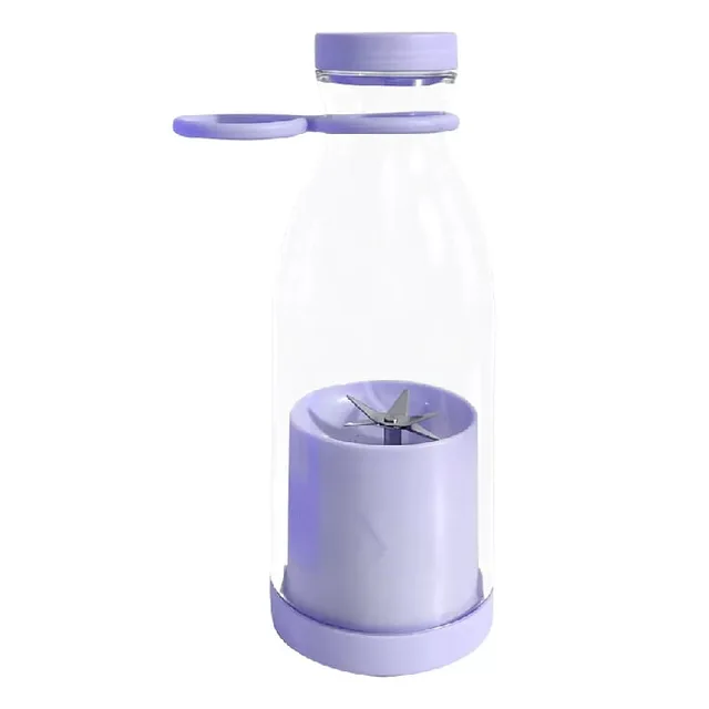Mini Blender Electric Omega, Portabil/Compact, Multifunctional, Auto-curatare, Autonomie Mare, Capacitate 420ml, 6 Lame 3D, Putere 40w, Mov