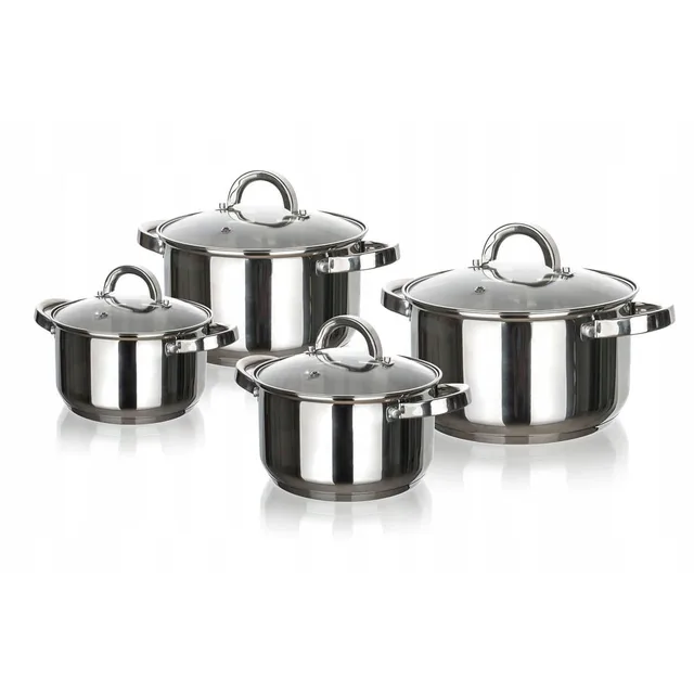 Set 4 oale cu capace, Danny Home, Inox/Sticla 1.8l, 2.5l, 3.4l, 5.8l
