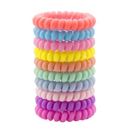 Set 25 elastice de par, Plastic, Multicolor
