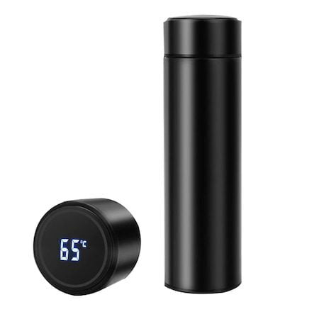 Termos smart cu pereti dublii din inox si afisaj LED, indicator temperatura C, 500 ml