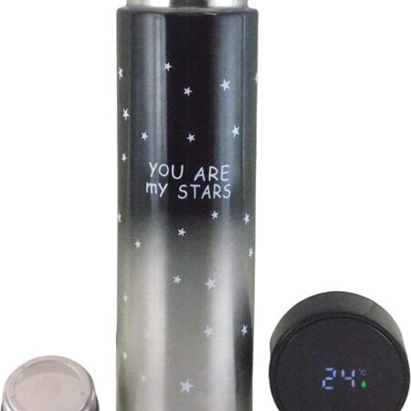 Termos smart cu pereti dublii din inox si afisaj LED, indicator temperatura C, You are my stars, 500ml