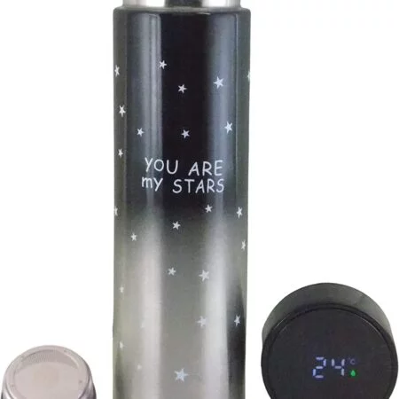 Termos smart cu pereti dublii din inox si afisaj LED, indicator temperatura C, You are my stars, 500ml