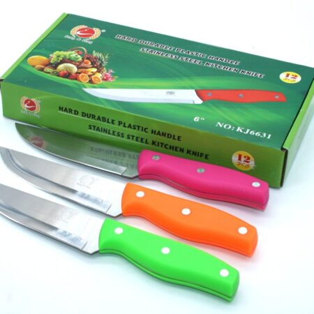 Set cutite pentru bucatarie, 3 culori, 12 buc in set
