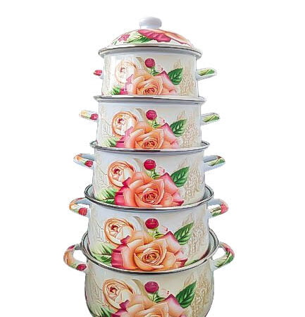 Set 5 oale emailate, 1.8l/3.3l/4l/5.3/6.4, Trandafiri