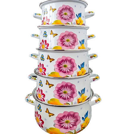 Set 5 oale emailate, 1.8l/3.3l/4l/5.3/6.4, Floral