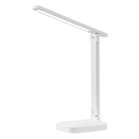 Lampa birou Led Wireless, cu Acumulator 18650 mAh, pliabil, rotativ 180°, 3 intensitati luminoase reglabile, Alb