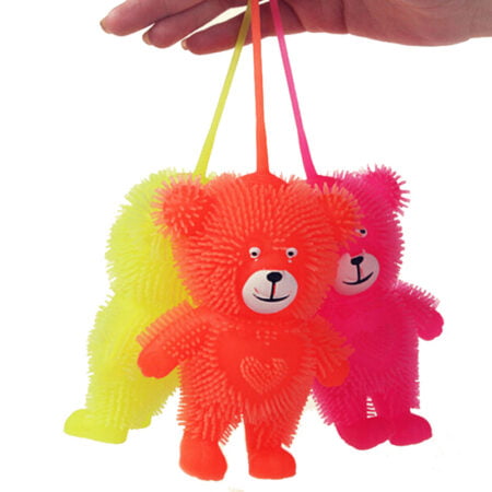 Figurina in forma de urs Puffer Bear antistres, stressball, cu lumini led