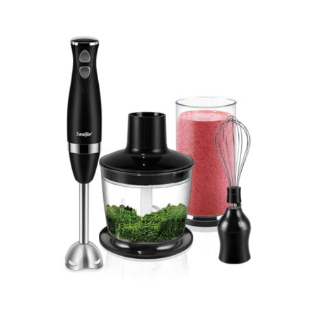 Set Blender 3 in 1 Sonifer SF-8044 cu putere 500W, Mixer vertical , functie Turbo, Multifunctional, Negru