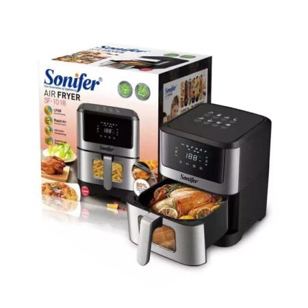 Friteuza cu aer cald Sonifer SF-1018, temperatura ajustabila pana la 200°C, capacitate 6 L, negru