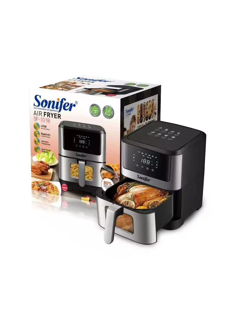 Friteuza cu aer cald Sonifer SF-1018, temperatura ajustabila pana la 200°C, capacitate 6 L, negru