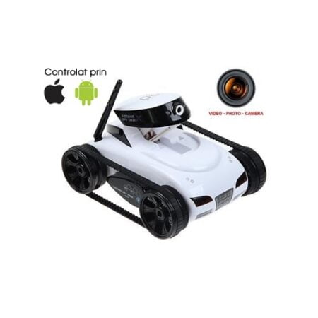 I-Spy Tank Happy Cow Mini WiFi, acumulatori 350mah,  RC Car 0.3MP Camera Real-time Transmission Tank Support iPhone iPad iPod Controller, Android