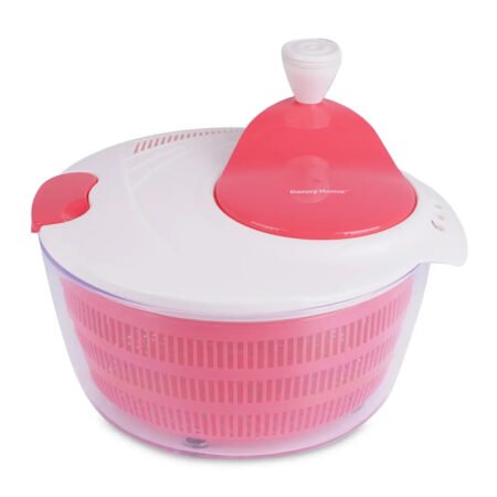 Uscator salata cu centrifuga, Danny Home, din plastic, 5 l, 20.5 x 24.3 cm, rosu