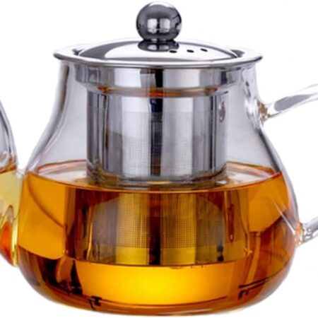 Ceainic cu infuzor, recipient pentru ceai/cafea, 800 ml, transparent