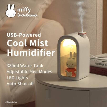 Umidificator de aer miffy , reincarcabil cu uleiuri esentiale, led, 380ml Roz