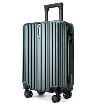 Troler voiaj, 4 roti duble 360 grade, ABS, inchidere cifru, agatator, Verde , 33x23x55cm