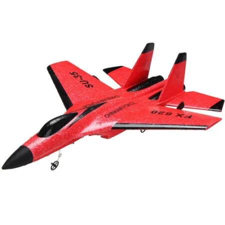 Avion de lupta cu telecomanda FX820, SU-35, Giroscop, Rezistent la impact, Rosu