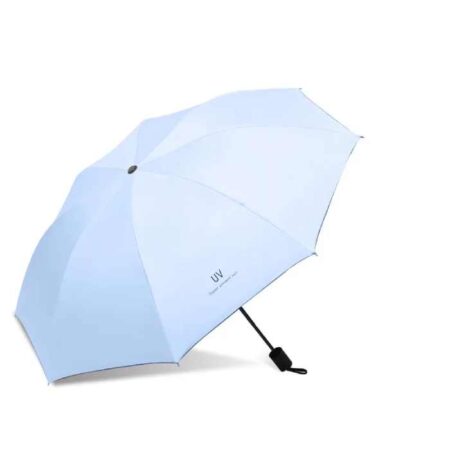 Umbrela telescopica, Automata, Impermeabila, Protectie UV, 98 cm, Albastru deschis