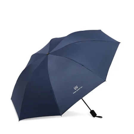 Umbrela telescopica, Automata, Impermeabila, Protectie UV, 98 cm, Albastru