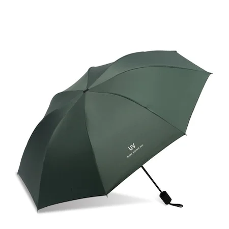 Umbrela telescopica, Automata, Impermeabila, Protectie UV, 98 cm, Verde