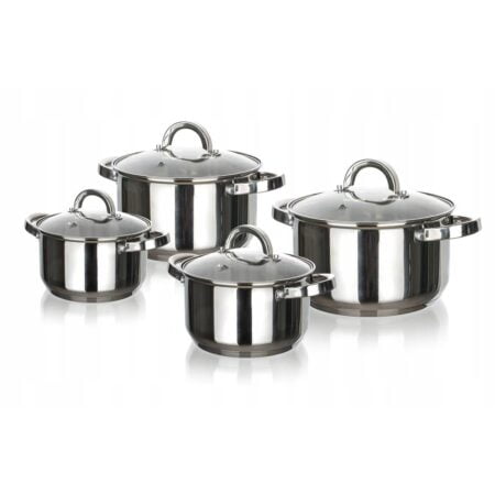 Set 4 oale cu capace, Danny Home, Inox/Sticla 1.8l, 2.5l, 3.4l, 5.8l