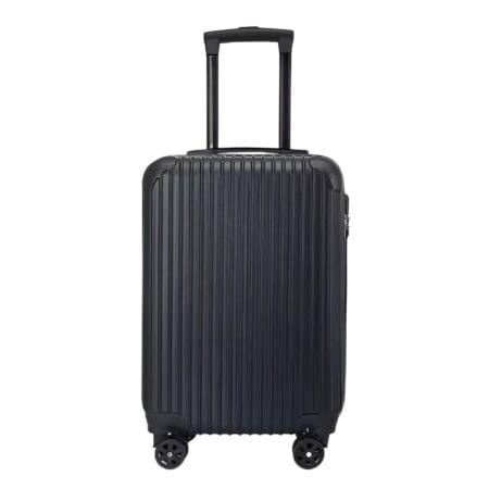 Troler voiaj, 4 roti duble 360 grade, inchidere cifru, ABS, Negru, 36x30x74cm
