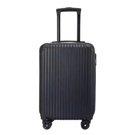 Troler voiaj, 4 roti duble 360 grade, inchidere cifru, ABS, Negru, 36x30x74cm
